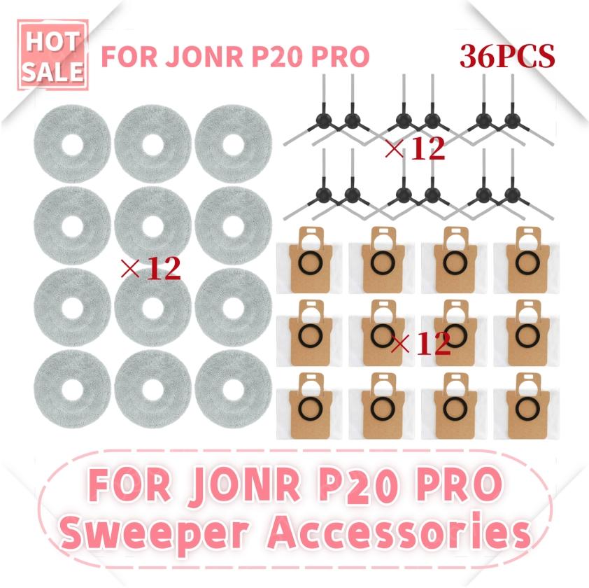 For JONR P20 PRO Robot Vacuum Cleaner Accessories Main Side Brush Hepa Filter Mop Cloth Replacement