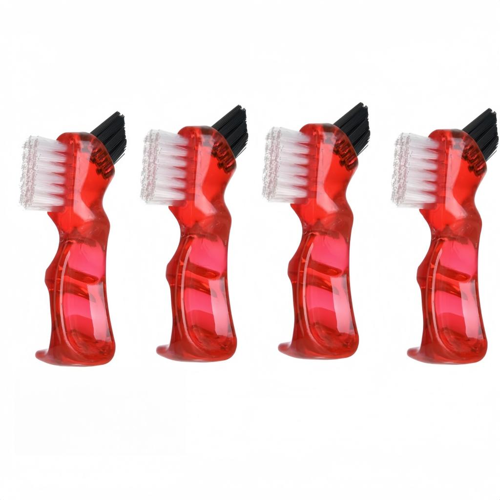4Pcs Denture Cleaning Brush Portable Double Head Denture Brush Multifunctional False Tooth Brush Oral Cleaning Denture Care Tool