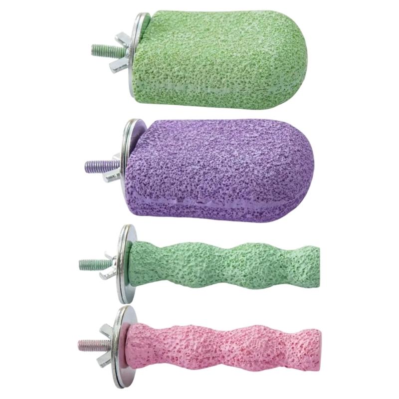 

Natural Beak Trimming Bird Perches Set Of 4 Durable Resin Cage Toy For Parrots Small Pet 1