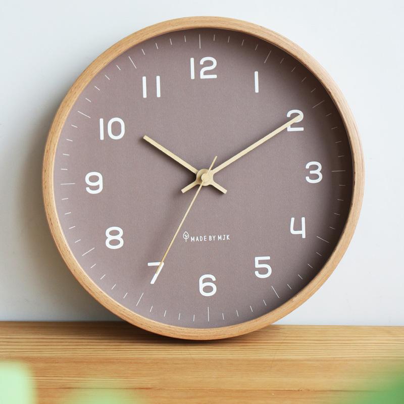 12inch Modern Japanese Style Wooden Wall Clock for Living Room Dining Room Bedroom Silent Quartz Clock 2026 Home Decor