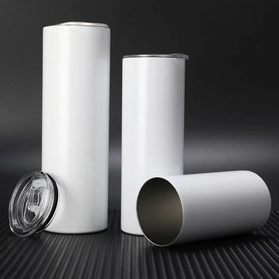 20OZ Sublimation Straight Cup Stainless Steel Tumbler Coffee Mug with Straw Vacuum Flasks DIY Insulated Thermos Water Bottles