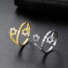Minimalist Star of David Open Ring Magen David Ring Wicca Amulet Hexagram Ring Adjustable Je Star Jewelry for Women & Men