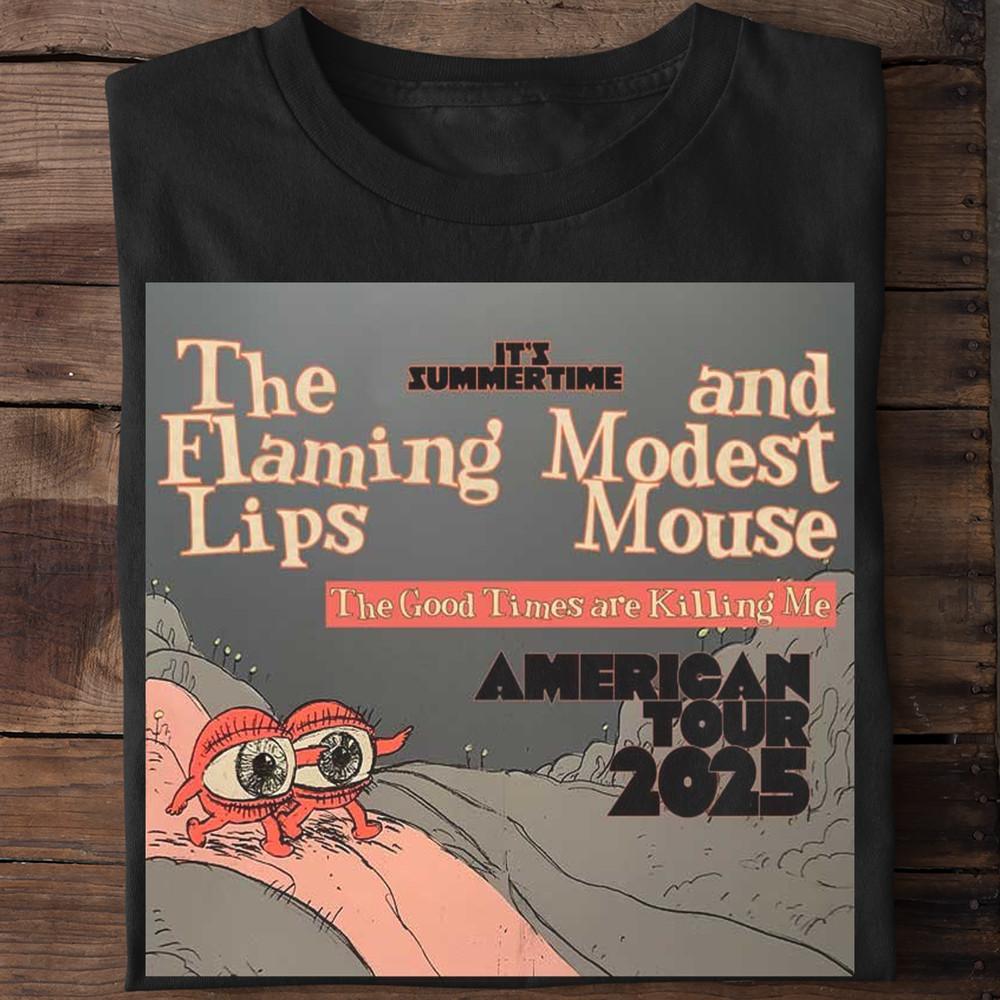 The Flaming Lips and Modest Mouse Tour 2025 Gift For Fan S to 5XL Unisex T-Shirt XXL