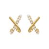 Golicc Cross 925 Silver Needle Female Pearl Stud Earrings