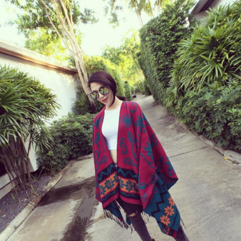 Nepalese shawl, warm in autumn and winter, Xizang scarf for women, big cloak thickened in winter, dual-use.