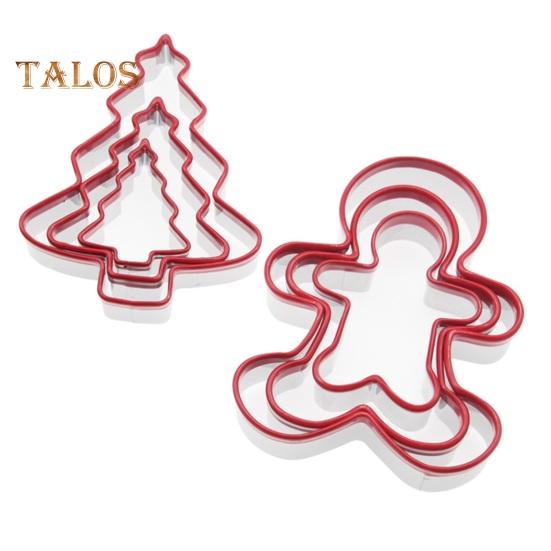 3Pcs Biscuit Mold Durable Stainless Steel Christmas Tree Star Shaped Cookie Cutter for Festive Holiday