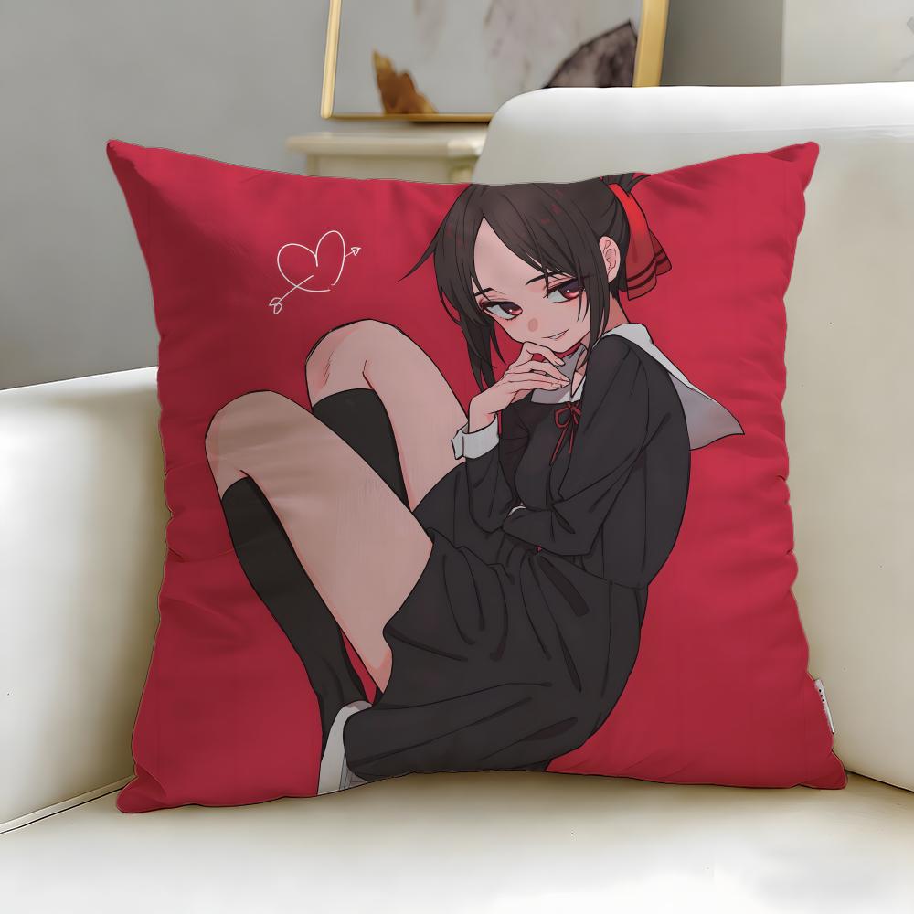 popular anime Kaguya S-sama Love Is War Cushion Cover Soft & Easy-Wash Pillow Case – Versatile for Couch, Bed, Travel and Office