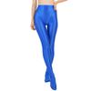 Womens Wet Look Glossy Leggings Elastic Waistband Footed Design Slim Fit Tights Nightclub Dancewear