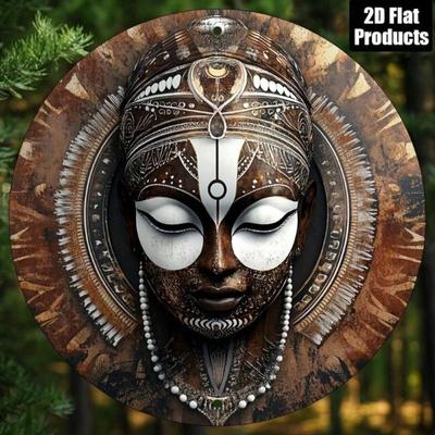 Vintage African Mask 2D Bead Metal Wall Poster Home Gift