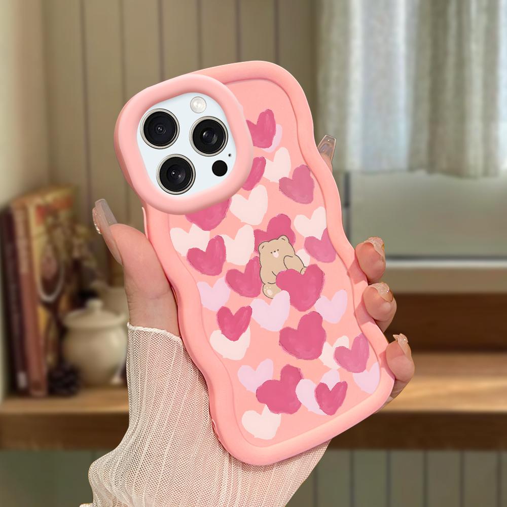 Big Wave Edge Soft Silicone Material Macaron Phone Case Shockproof Protective Rubber Casing for iPhone Samsung Huawei Honor Xiaomi Redmi OnePlus Moto