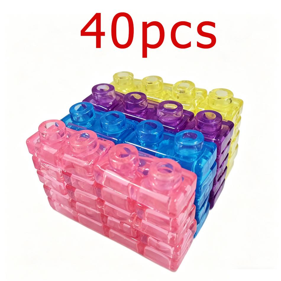 

Creative Transparent Crystal Soft Gummy Jelly Building Blocks 40pcs Squishy Stretchy Toy For Tabletop Games Collectible Toy Kids