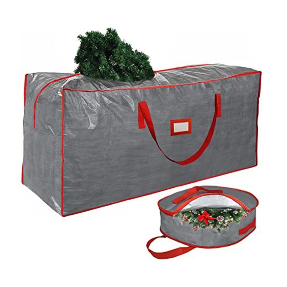 Folding Christmas Organizer Bag Gift Wrap Storage Bag  For All Year Round Christmas Storage