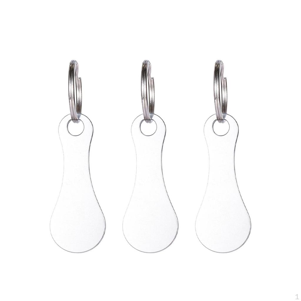 3 Pieces Shopping Trolley Tokens Keychain Cart Gift Lightweight Portable Stainless