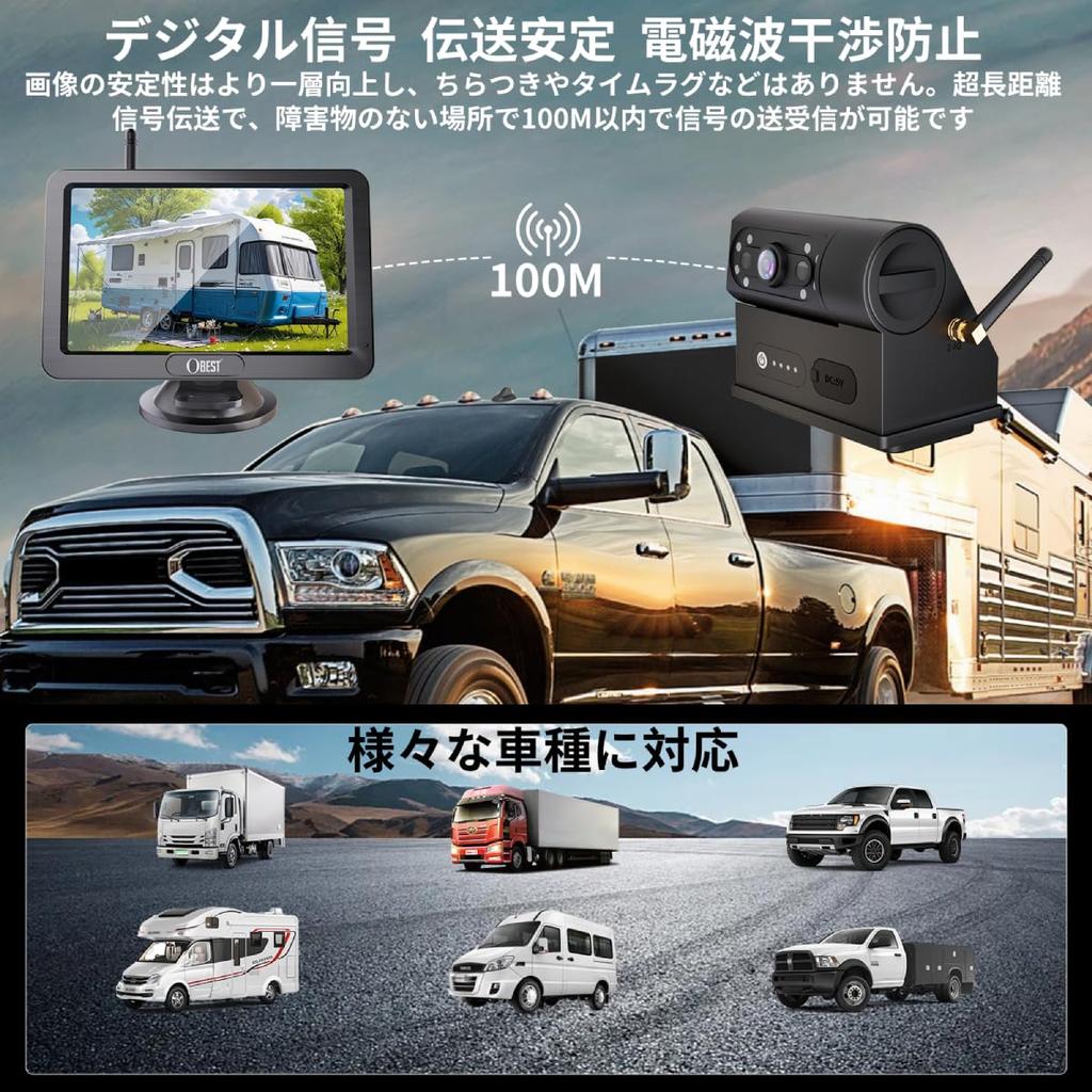 HUAJUN Drahtlose Backup-Rückfahrkamera Drahtloses Digitales Rauschen HD-Bild Entfernungssignalbild DIY Backup Solar Einfach Kompatibel mit und Japanisch