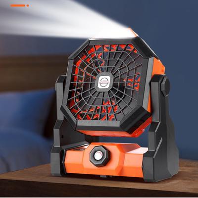 Ventilateur de camping rechargeable par USB Circulateurs d'air portables Ventilateurs sans fil Rotation de la tête à 270° Ventilateur de tente avec crochet