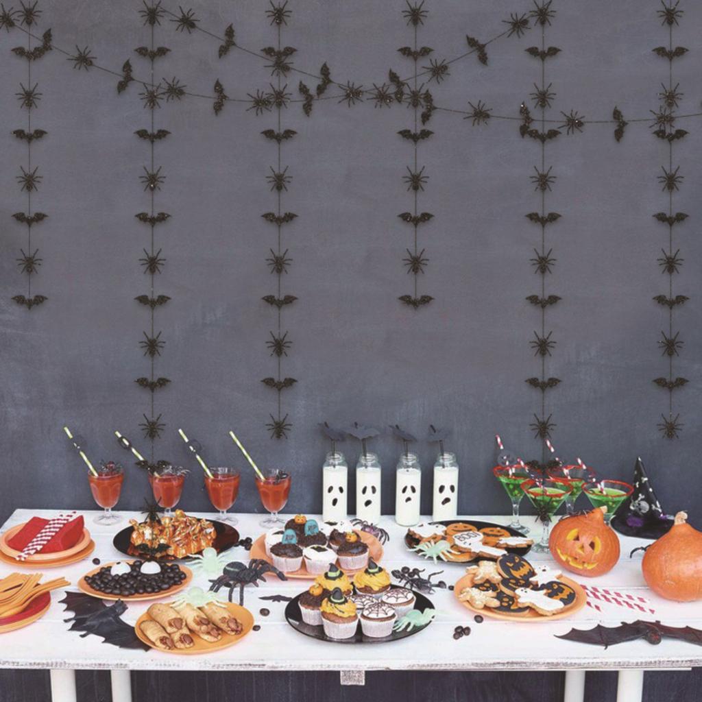 Halloween Paper Garland - Spooky Cutout Hanging Decor For Parties And Home Haunting