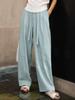 Women Elastic Drawstring High Waist Wide Leg Pants Loose Lazy Casual Trousers Summer Thin Palazzo Pants