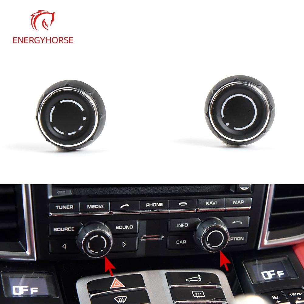CD Multi-Media Control Switch Button For Porsche Cayenne 7P5 Panamera 970 Macan 95B95B9195 Audio Volume Radio Knob Cover
