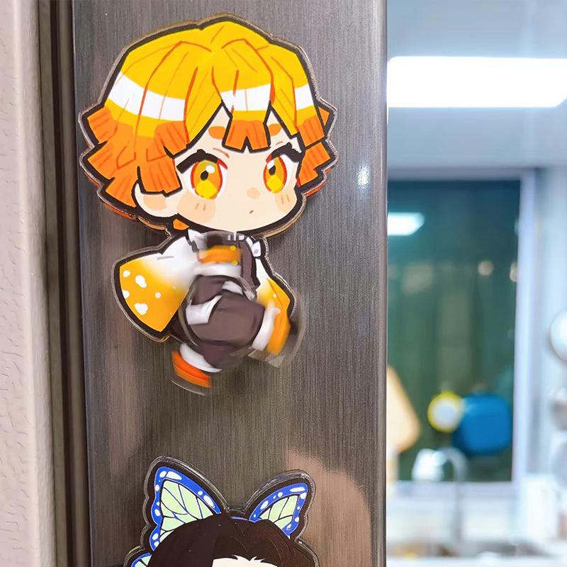 Acrylic Rotating Cartoon Anime Refrigerator Magnet Sticker