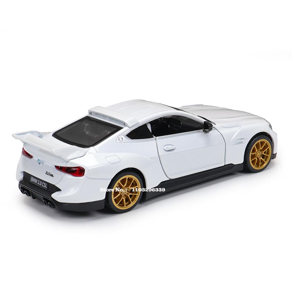 MSZ 1:32 BMW 3.0 CSL  X7 racing alloy car model children's toy car die-casting with sound and light pull back function