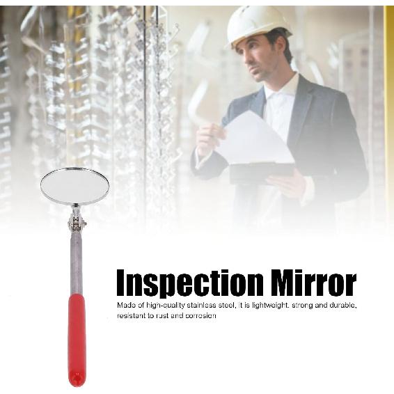 Telescoping Inspection Mirror , Round Extendable Mirror 2 . 25 Inch Diameter Circular and Black Handle , great for Mechanics , Contractors , HVAC
