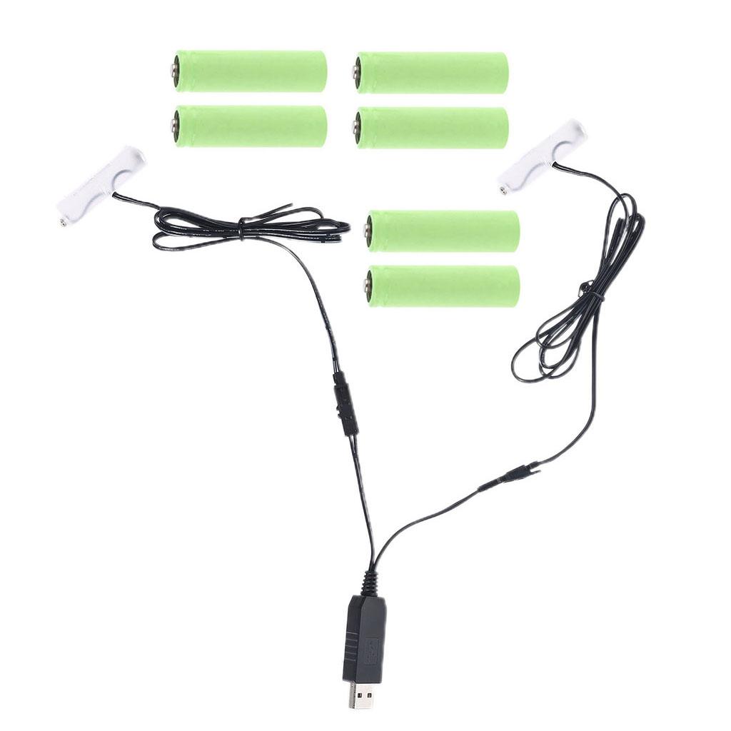 110cm 2in1 AA Battery -Eliminator USB Powered for Toothbrush Toy Flashlight Clock Walkie-Talkie Christmas Strip Light