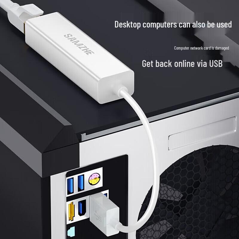 SAMZHE USB 3.0 Hub with Gigabit Ethernet Adapter