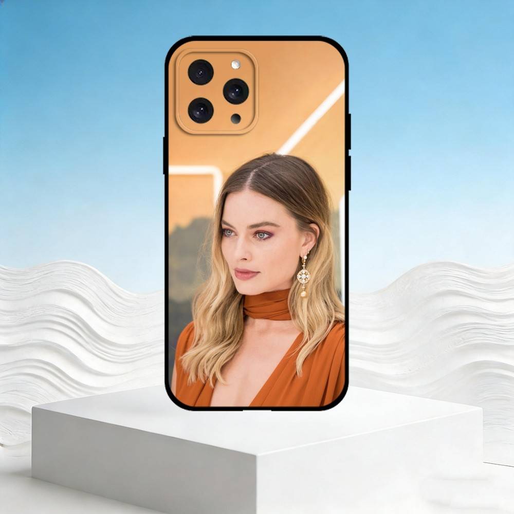 M-Margot Robbie Handyhülle Für iPhone 17,16,15,14,13,12,11 Plus,Pro Max,SE4Weiche Silikon Schwarze Hülle