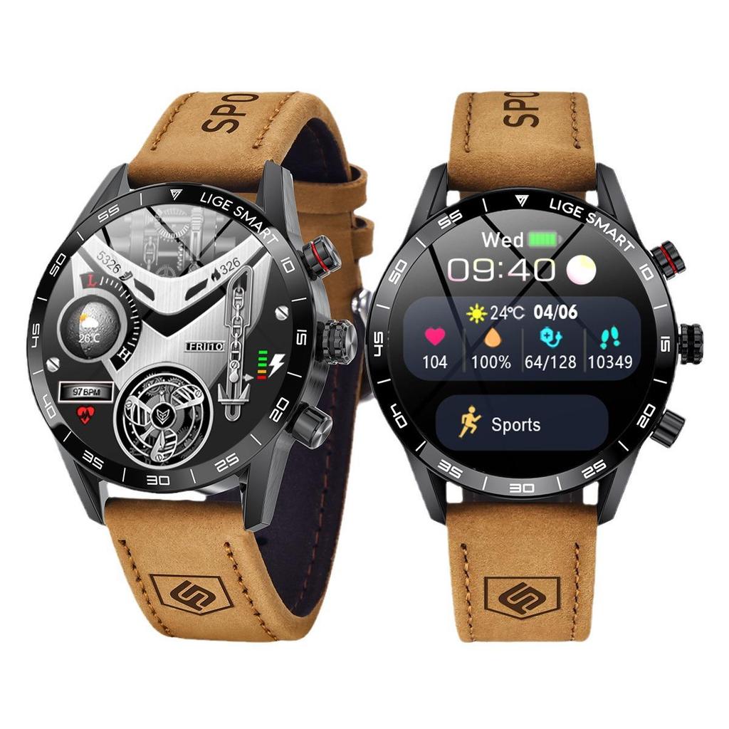Men's Large-Screen Round Dial Smartwatch with Multi-Functionality and Bluetooth Calling