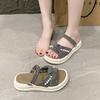 Slippers women's summer outer wear thick-soled beautiful not tired foot muffin slippers 2025 new thick-soled sandals