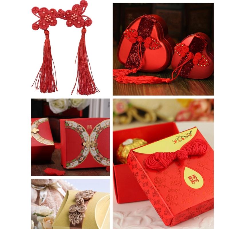 Mehrfarbige Schmetterlingsfransen-Verschlüsse mit traditionellen chinesischen Knöpfen, perfekt für Pullover, Schals und Strickjacken