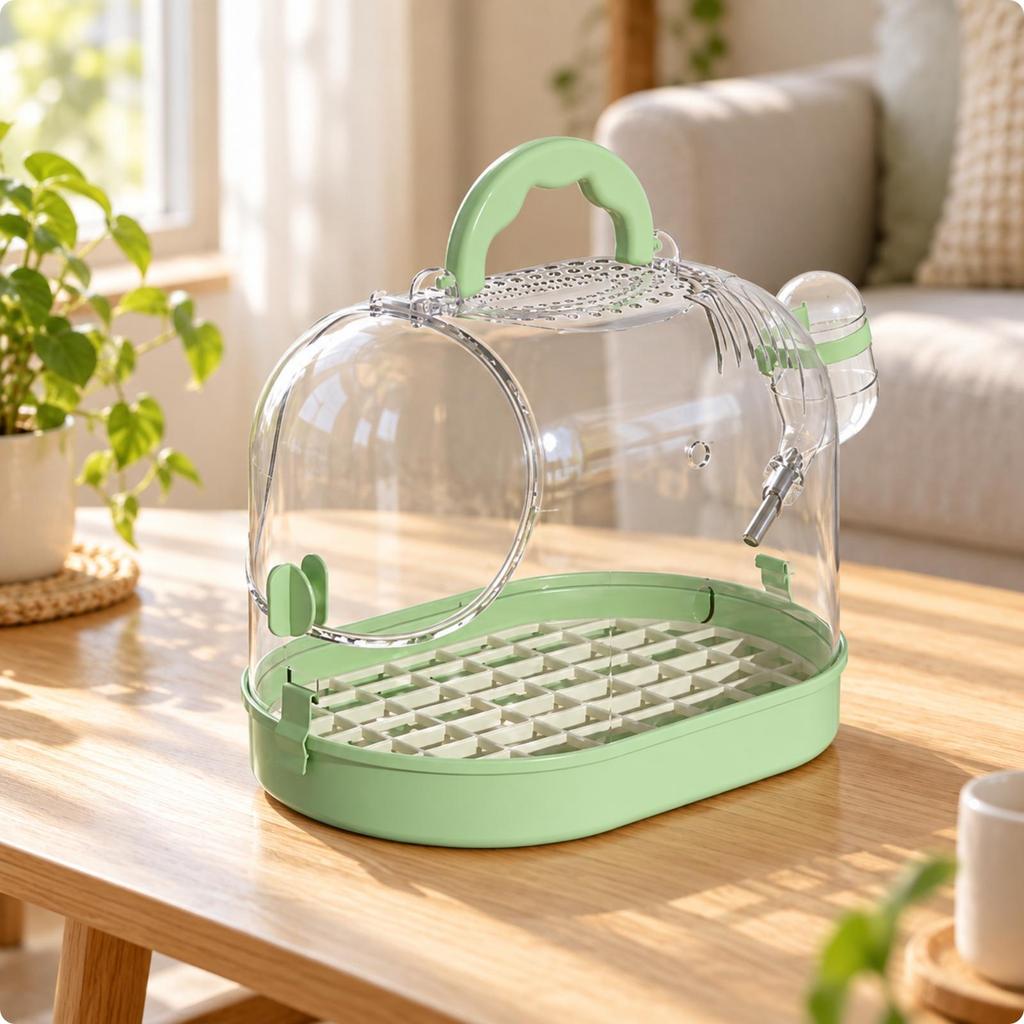 Hamster Travel Carrier Ventilated with Handle Compact Cage Removable
