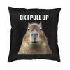 Doodle Plants Capybaras Pillow Case 40X40Cm Living Room Decoration Kawaii Wild Animals Cushions For Sofa Square Pillowcase