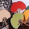 Double-sided Rice Paper Fan Exquisite Hand Circular Fan Ginkgo Round Fan  Calligraphy Painting