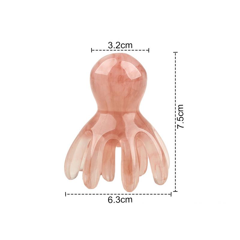 Resin Double Row Octopus Comb Cute Head Massager Hair Care Meridian Scraping Scalp Massage Acupuncture SPA Gua Sha Massage Tool