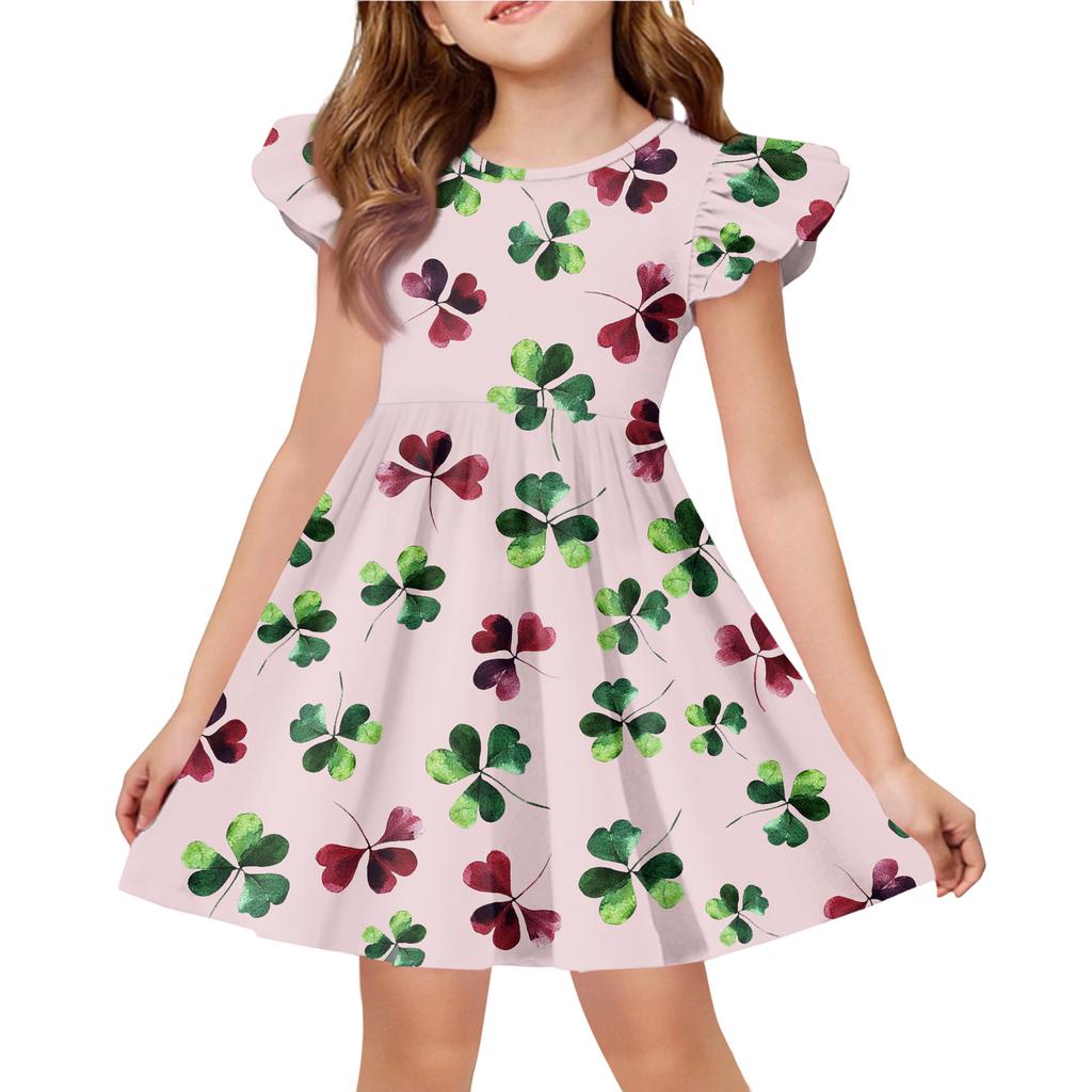 Letnia Sukienka Księżniczki dla Dziewczynek - Sukienka T-shirtowa o Kroju A. dzień Patryka