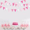 32Ft Rose Hot Pink Pennant Banner Fabric Triangle Flag Cotton Bunting Garland Kit for Wedding Birthday Baby Shower Anniversary Party Home Nursery