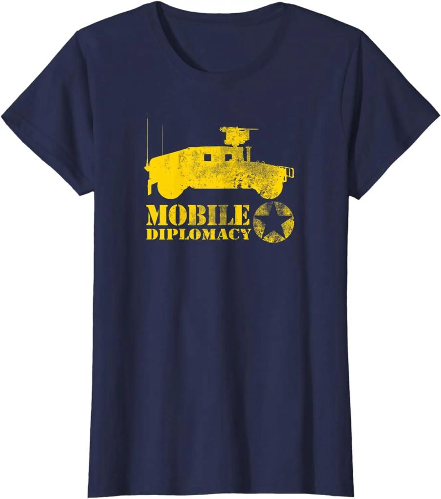 Mobile Diplomacy US Army Military Vehicle Silhouette TShirt 100 Cotton ONeck Short Sleeve Casual Unisexs Tshirt Size S3XL