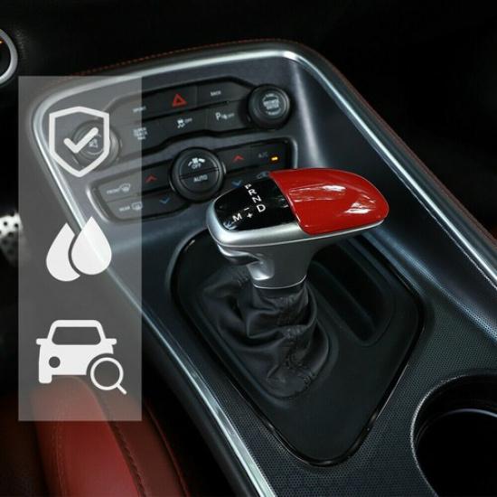Car Gear Shift Knob Cover Trim Accessories for Dodge Challenger Charger 15+ Red