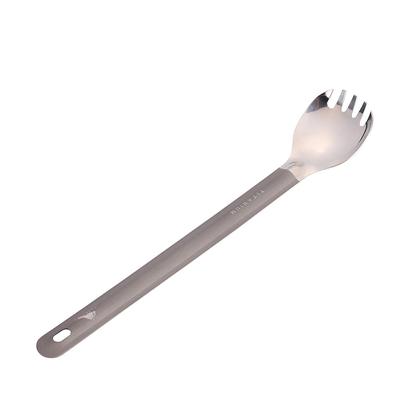TOAKS Titanium Long Spoon or Spork with Polished Bowl Ultralight Spork Outdoor Camping Cutlery (SLV-14)