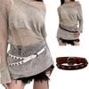 Gothicism Waist Belt Edgy Studded Waistband Cosplay Costume Decorative Belt for Jeans Pants