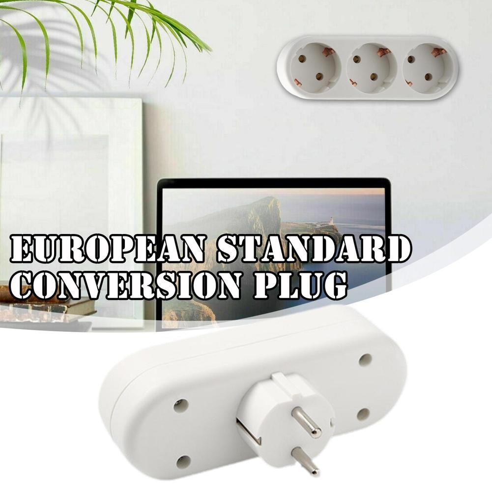EU Electrical Socket 3 Outlets European Standard Adapter German Strip European Plug Adapter Power Plug EU Conversion Plug