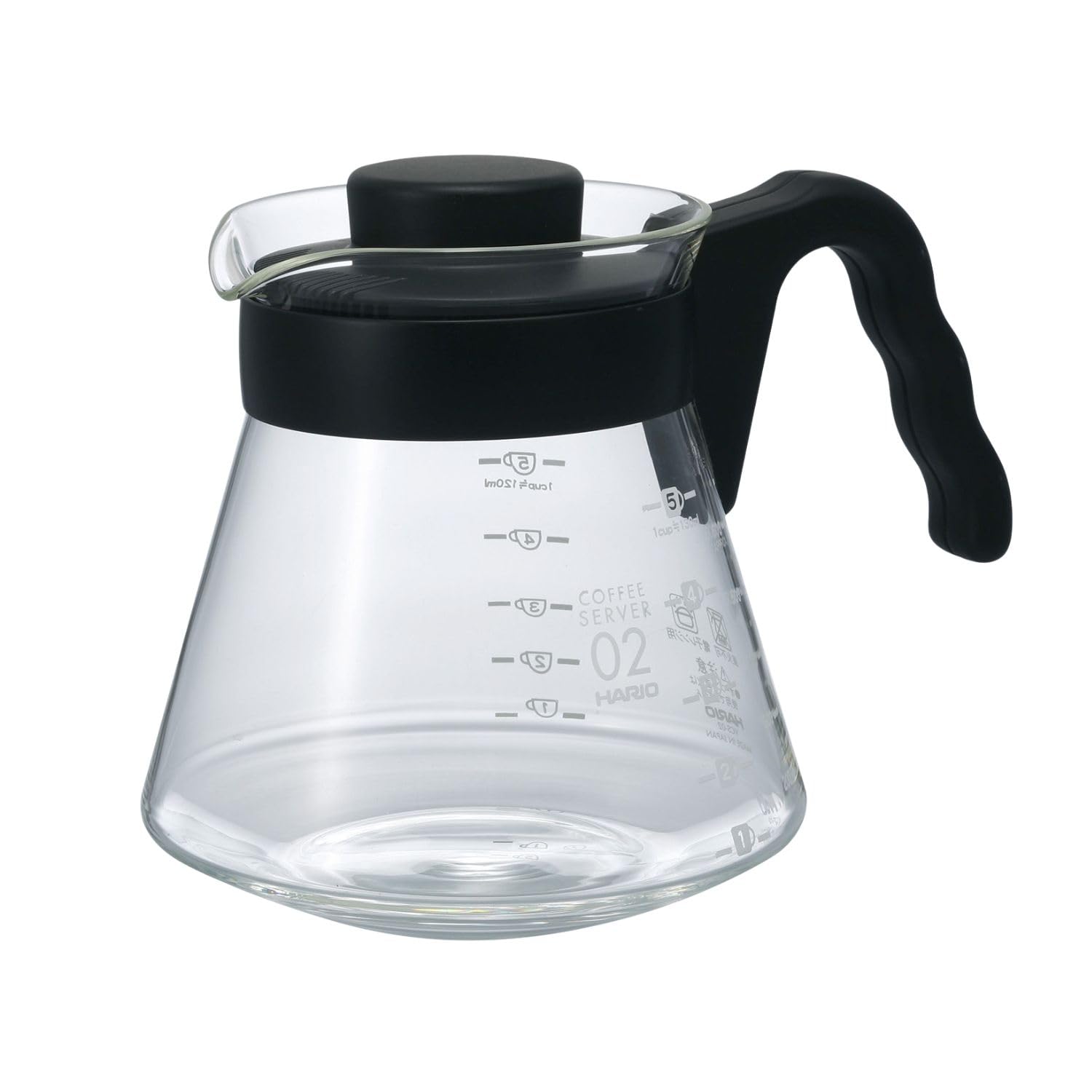 HARIO V60 Coffee 700ml Made in Server, Capacity, Black, Japan, VCS-02B