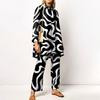 Autumn Creative Print Two-Piece Set Fall Fashion Print Casual Long-Sleeve Suit
