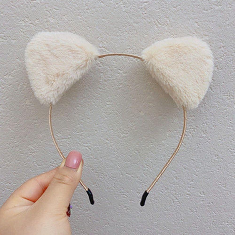 Women Hair Hoop Plush Hair Band Thin Cat Ears Headband Sweet   Student