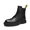 Popular Large-size Hot-selling Autumn and Winter Men's Medium and High-top Velvet Warm Fashion Casual Versatile Leather Martin Boots
