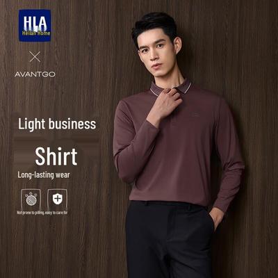 HLA Men's Long Sleeve Polo Shirt
