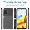 For Xiaomi Poco M5 4G Thunder Series Thickened TPU Drop-proof Phone Case Twill Texture Anti-slip Protective Cover