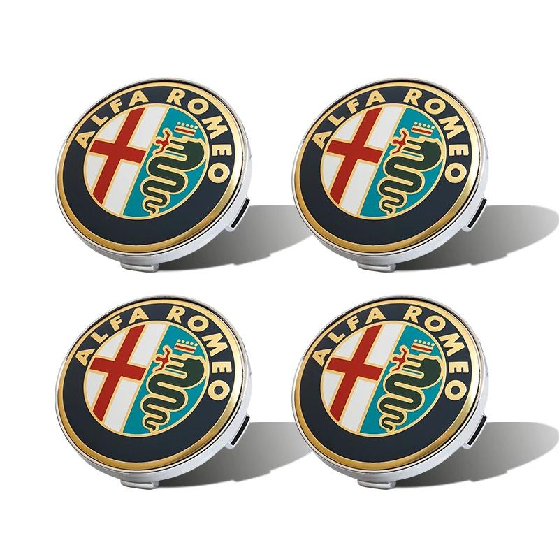Car Stickers For Alfa Romeo 4Pcs Car Emblem Wheel Hub Center Cover Car Accessories For Alfa Romeo Giulietta 159 Mito Giulia Stel zxb894