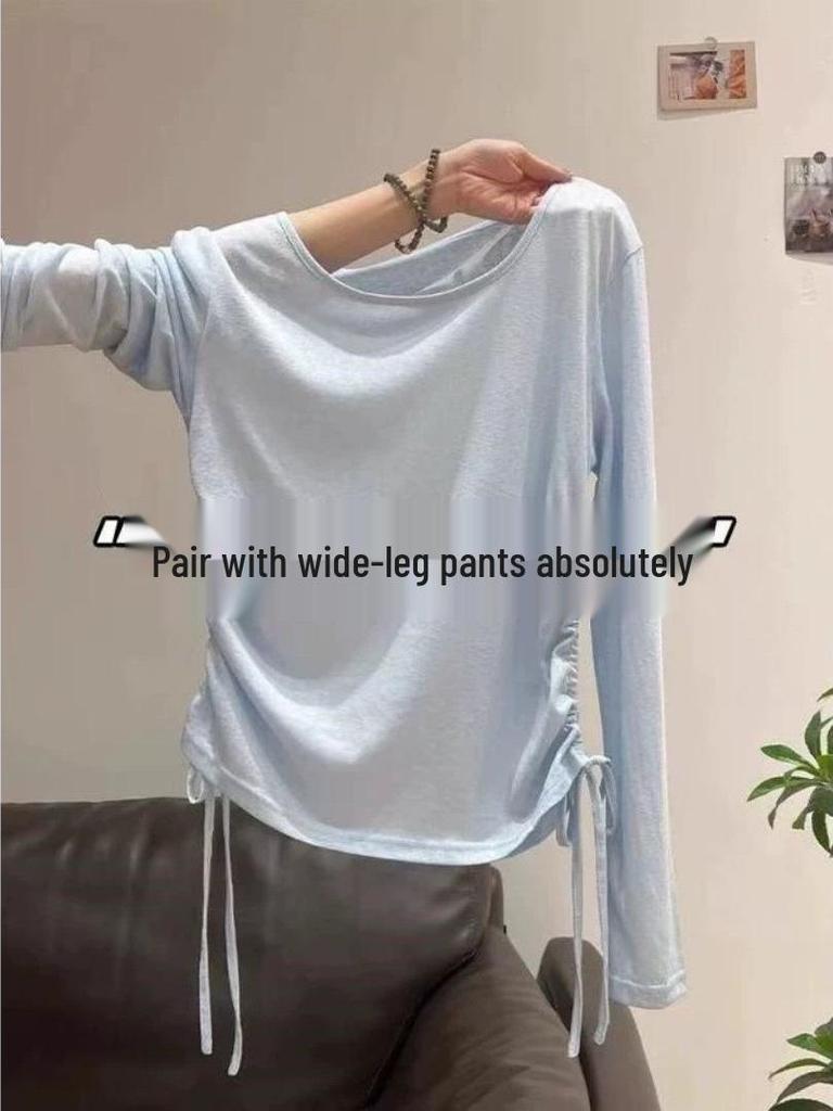 Eleganter durchsichtiger geraffter Cardigan: Stilvolles, leichtes Langarmshirt für den Herbst